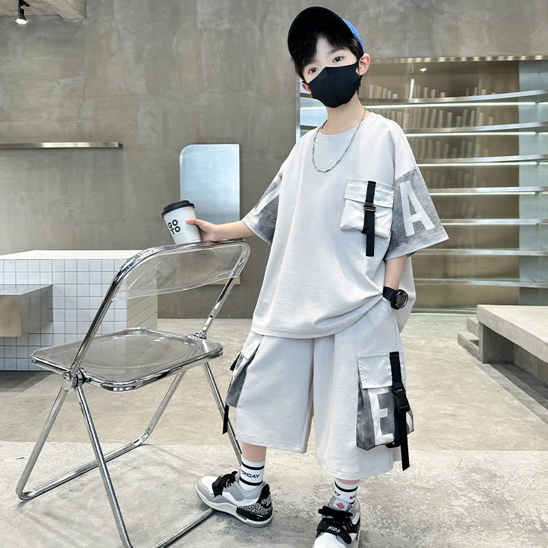 男童夏装运动套装2025新款儿童夏季薄款中大童宽松休闲男孩两件套
