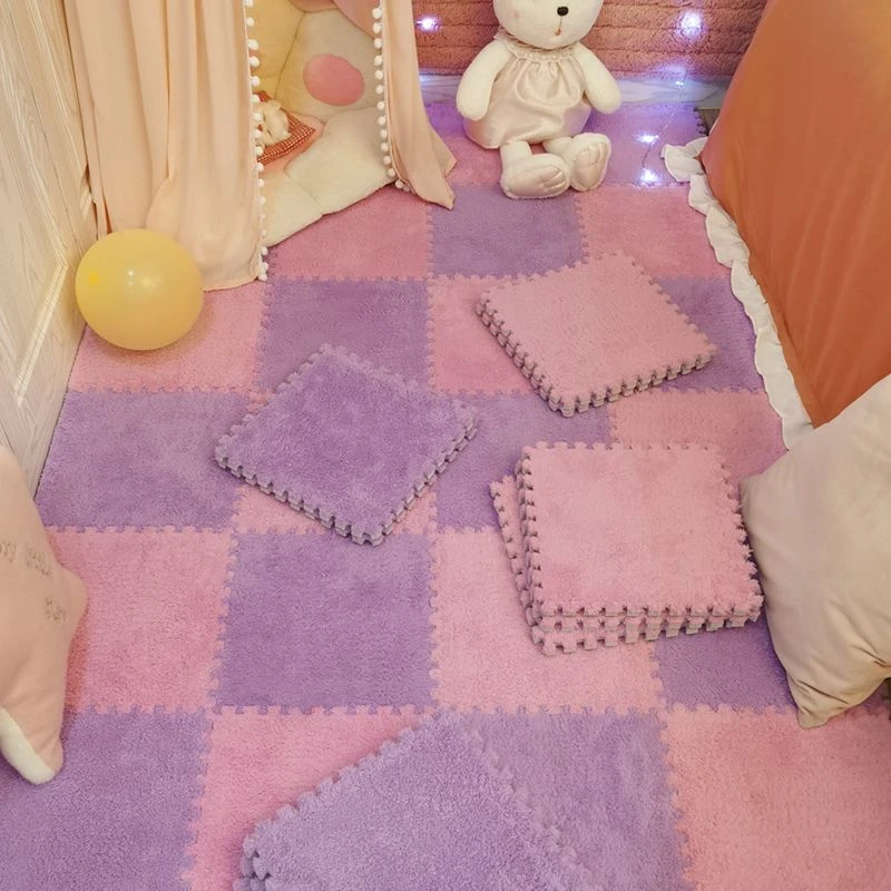 床边毛绒地毯卧室ins风女生少女整铺房间全铺男生简约灰色耐脏拼
