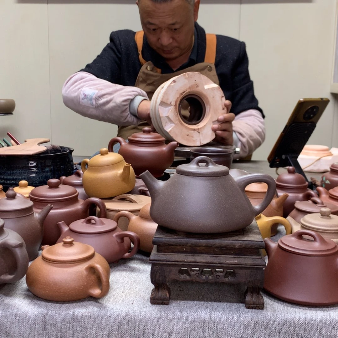 紫泥茶壶黑墩头紫泥子冶石瓢300 C半手工制作