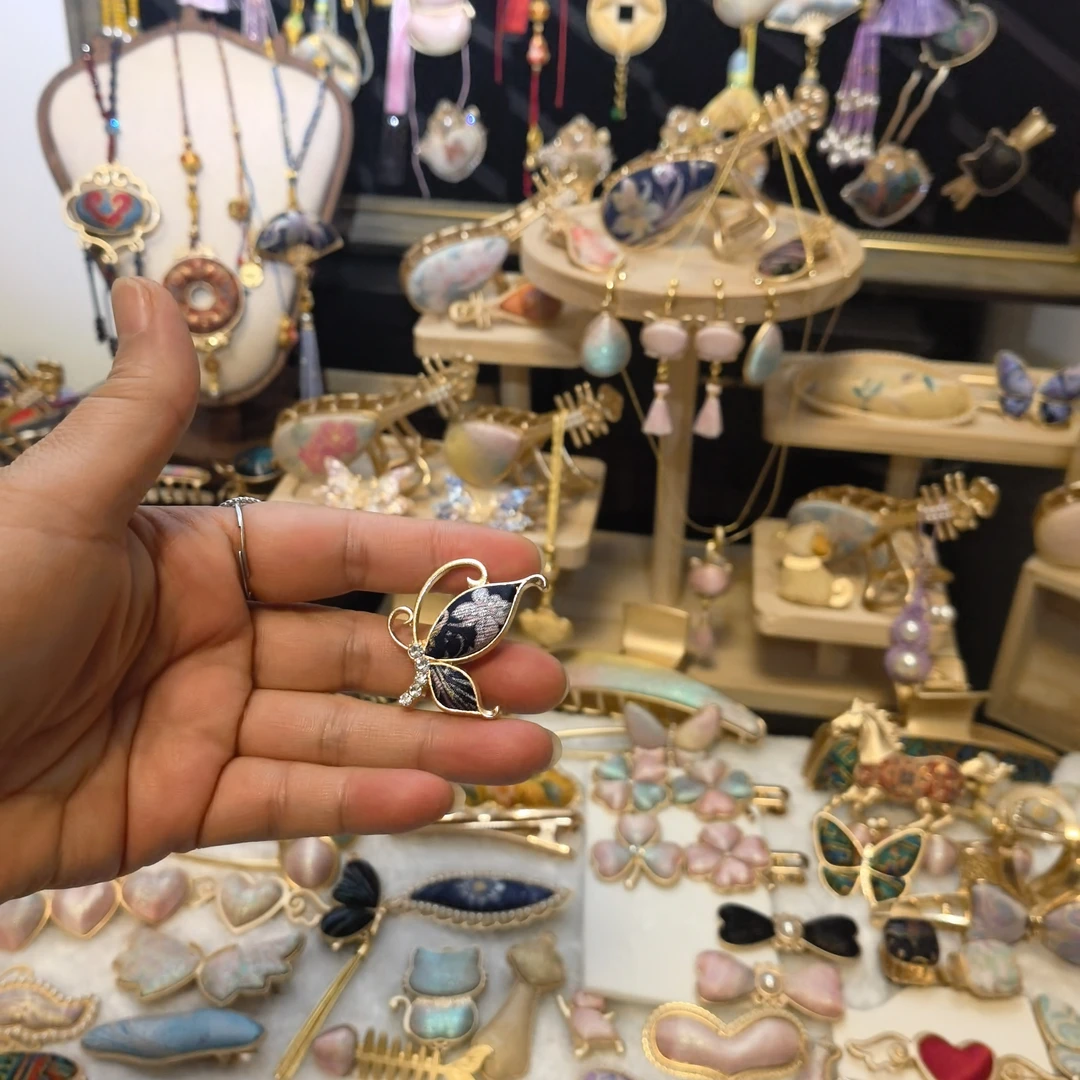 锌合金布艺胸针 名家宋锦手工制作布艺胸针
