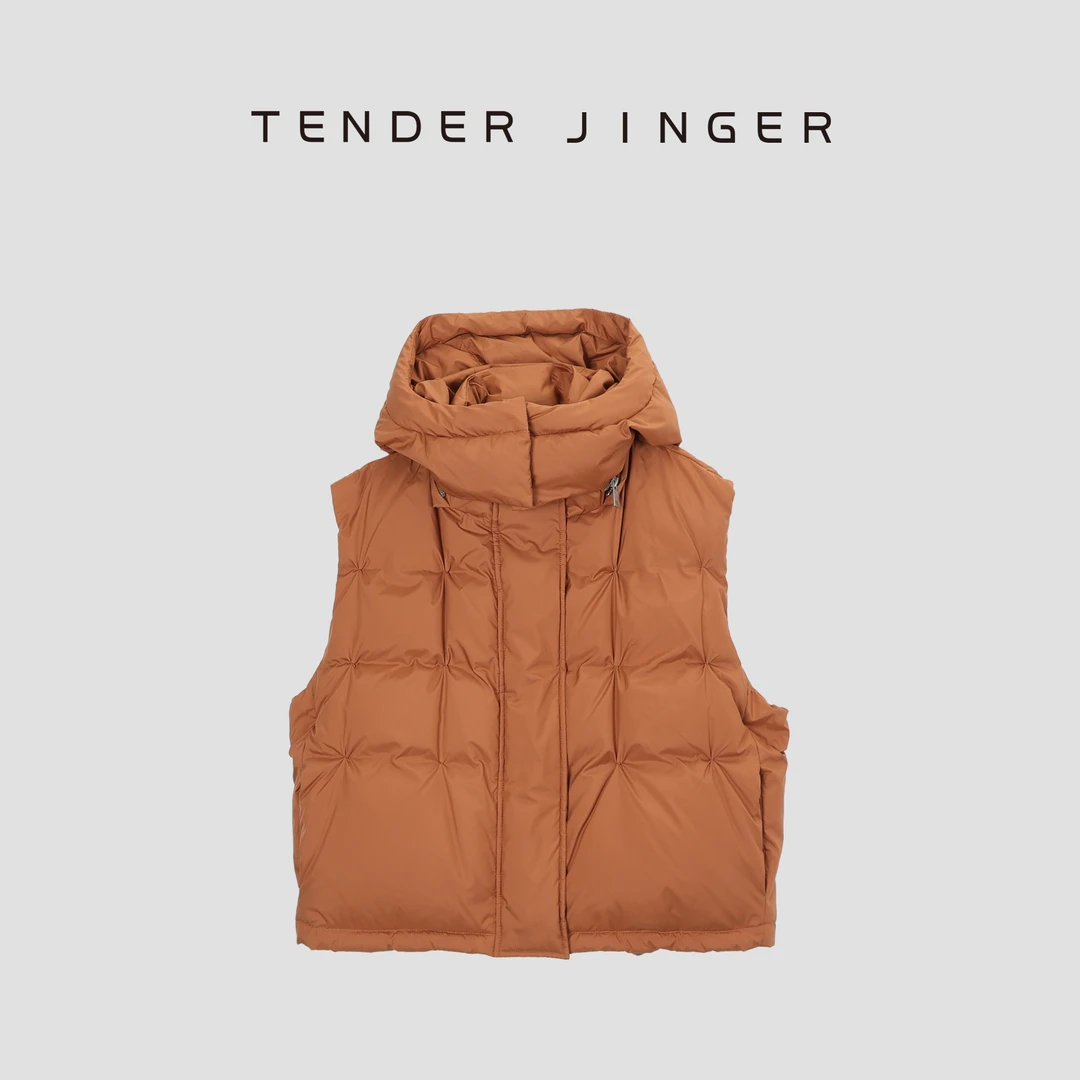 【专柜】立领可拆卸连帽手工抓褶羽绒马甲T44SHC78859