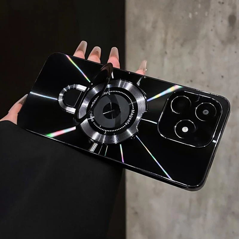适用华为畅享80s手机壳防摔全包创意磁吸支架CD纹畅享70x电镀防摔