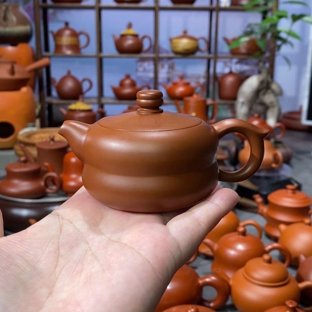 茶壶朱泥吴翰石矿朱泥柿柿如意壶85cc