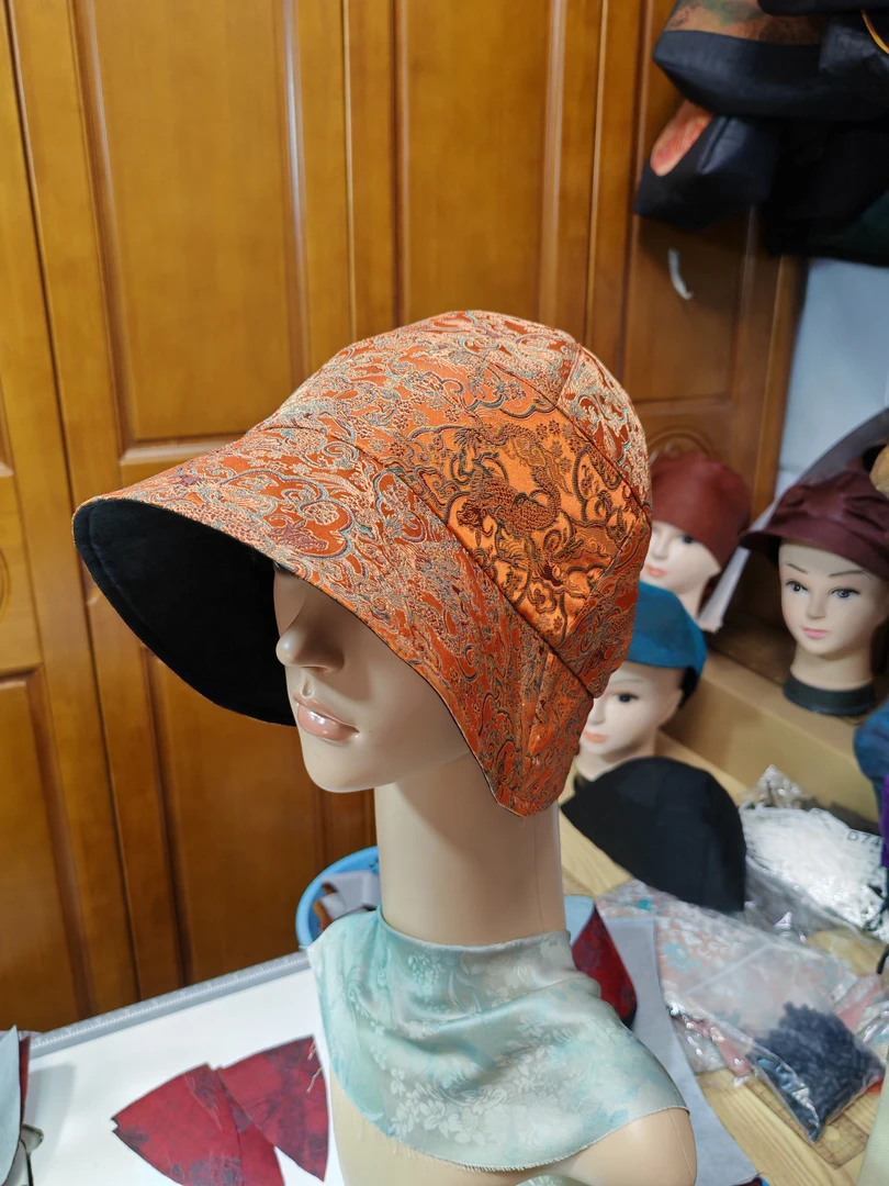 宋锦八片顶四季渔夫帽