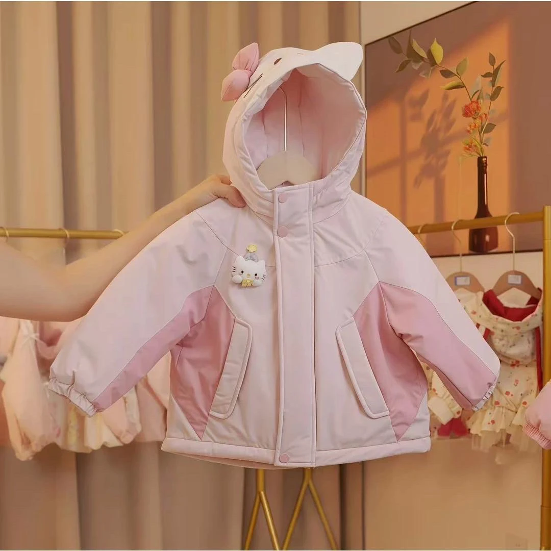 女童2025冬季棉服外套女宝宝冬季新款中小童加厚洋气时尚休闲棉衣