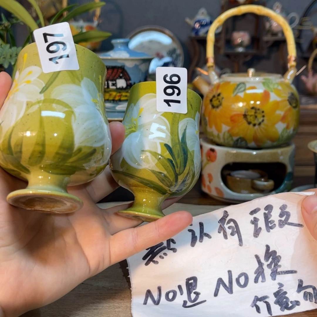杯阿*素浅陶瓷手工手绘