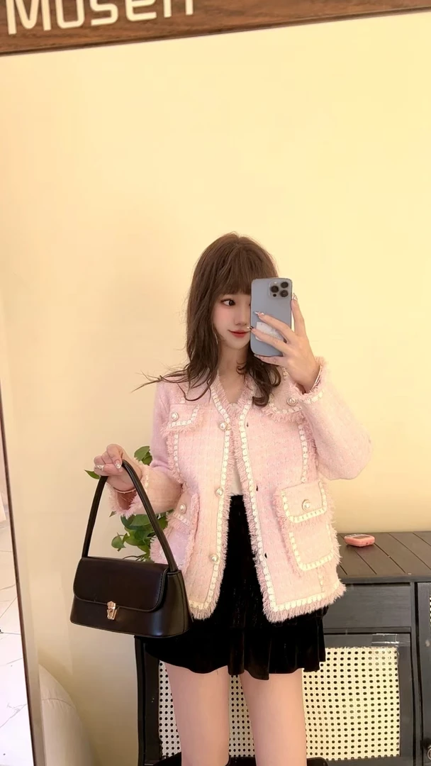 新款气质短款时尚韩版小个子女装小香风-1065