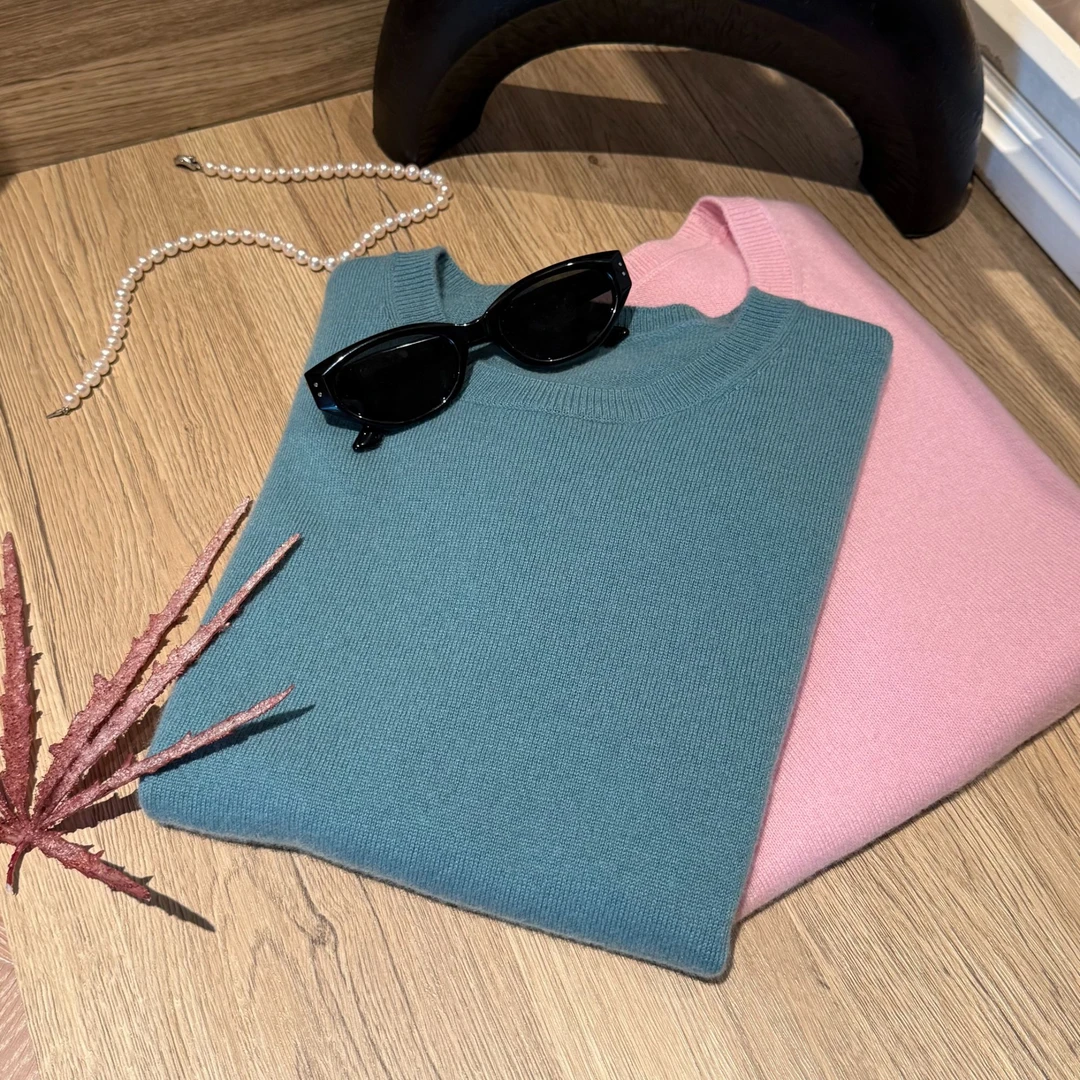 Gaishery【女士新款时尚百搭短袖】100山羊绒