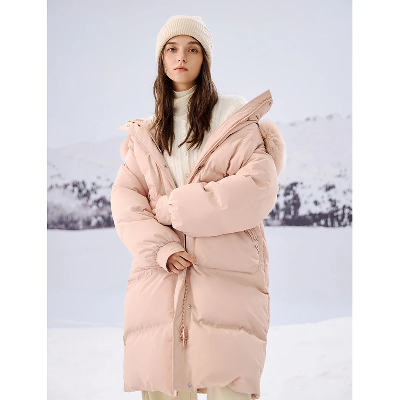 自巧小个子女中长款高级感韩系穿搭毛领羽绒服小个子24ZQ94056