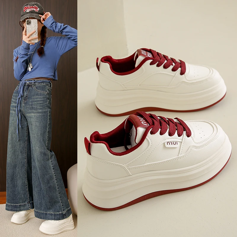 ins韩版小白鞋女潮2025新款厚底百搭时尚女学生运动旅游休闲板鞋