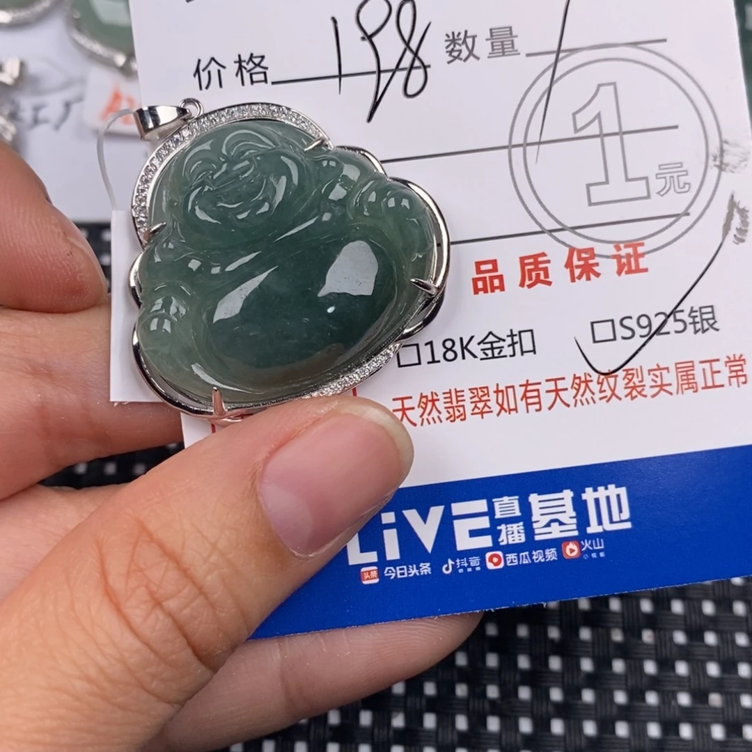 灿***灿翡翠银S925镶嵌颈饰