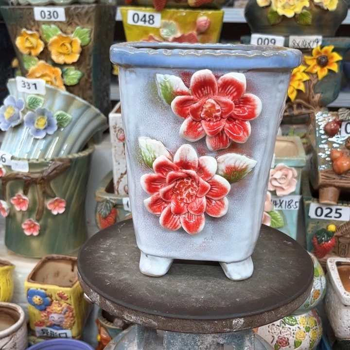 紫砂花盆粗陶材质多肉花盆