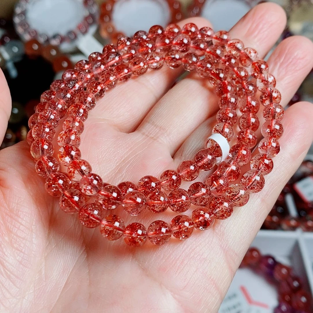 水晶手串未镶嵌金草莓多圈