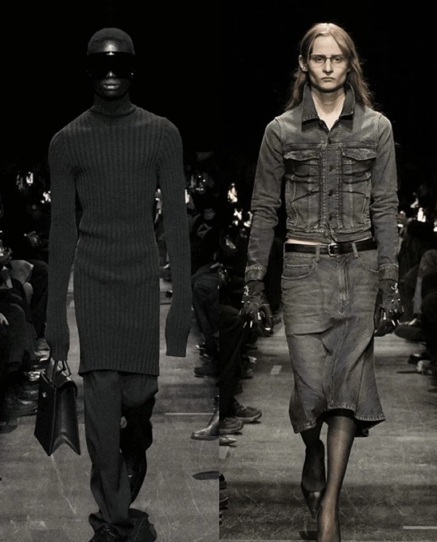 【33】2025秋冬新款高定秀场款黑白老钱风加厚羽绒服保暖外套9953