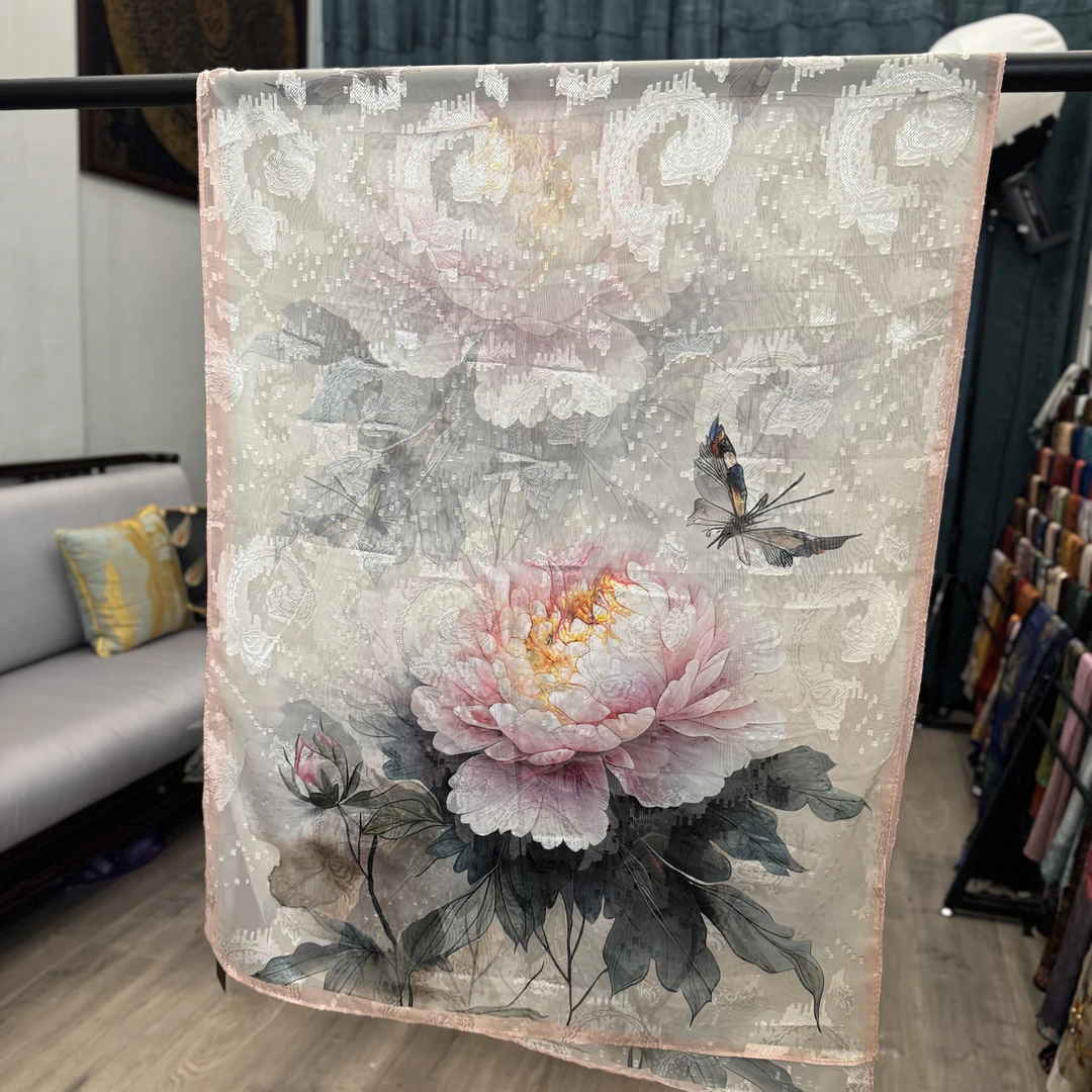 【A60-109 青衣】180*70丝巾剪花气质双面夏季大方提花老料围巾