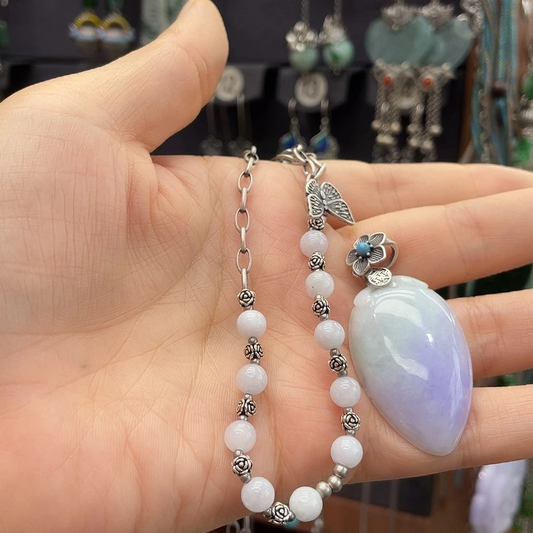 臻***喜翡翠银S925镶嵌耳饰797