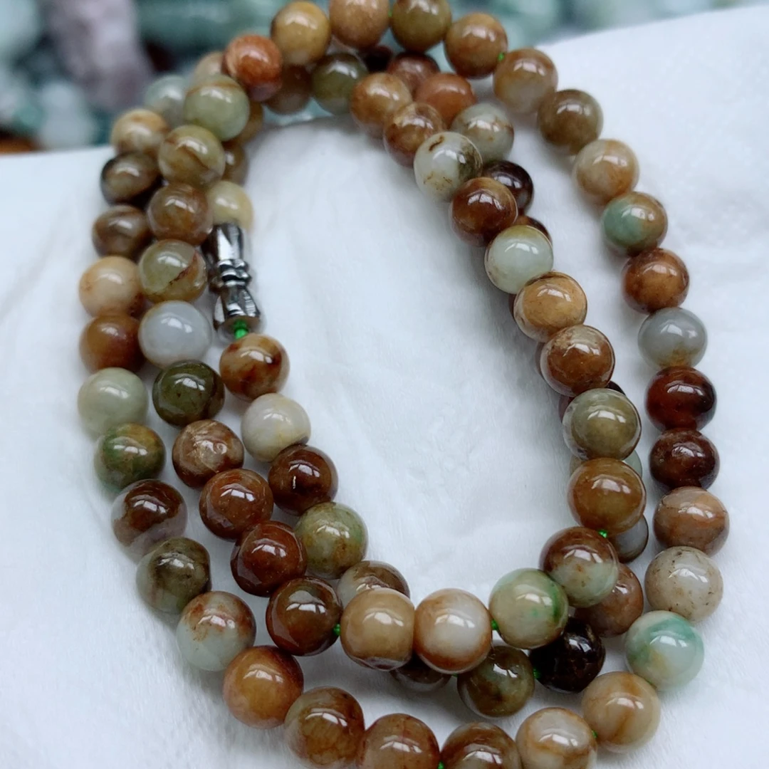 翡翠未镶嵌项链珠子批发