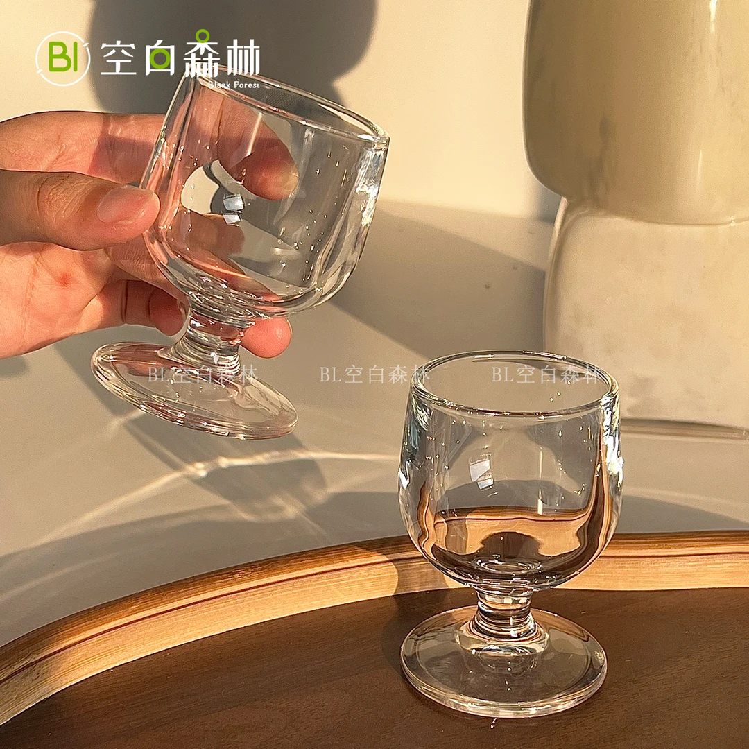 迷你矮脚加厚玻璃小酒杯家用50ml白酒杯烈酒一口杯威士忌白兰地杯