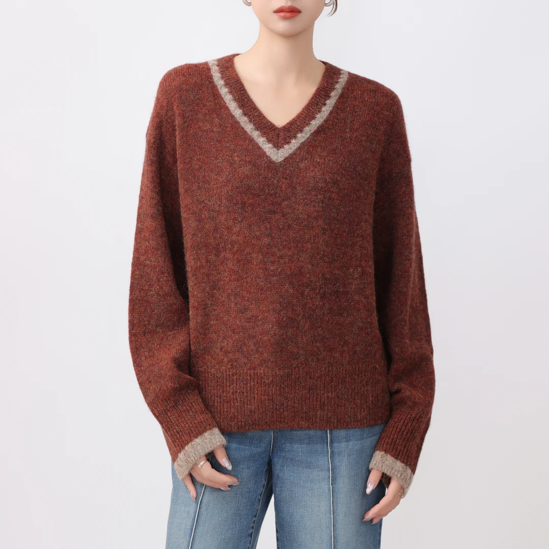 GIRDEAR/哥弟24新款秋装学院风绵羊毛羊驼毛长袖针织衫1399754