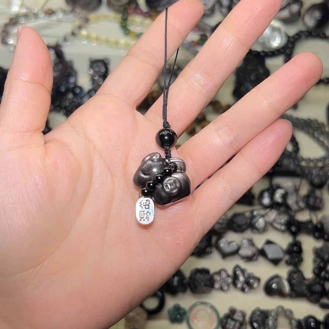 黑曜岩未镶嵌手链