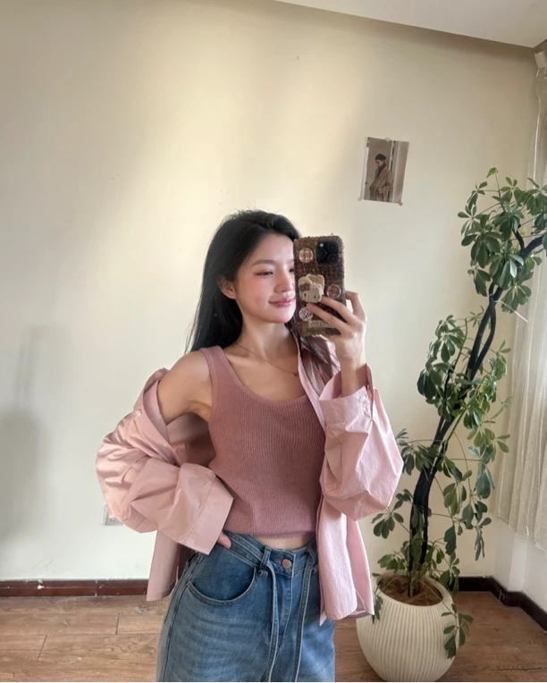 春夏简约衬衣➕针织背心两件套