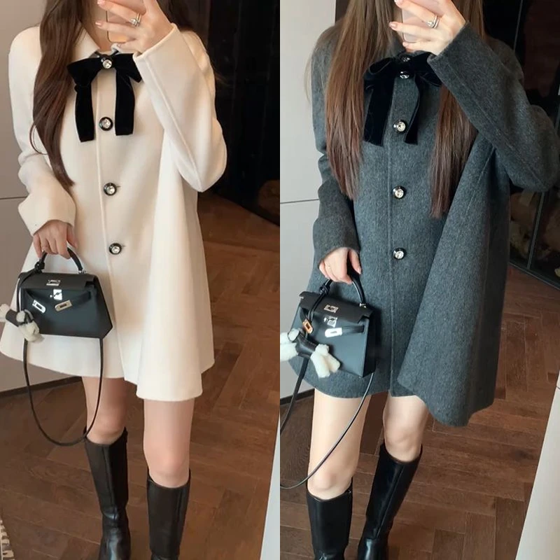 【mimius】喵喵 高奢线 复古优雅经典羊 毛大衣 F09197