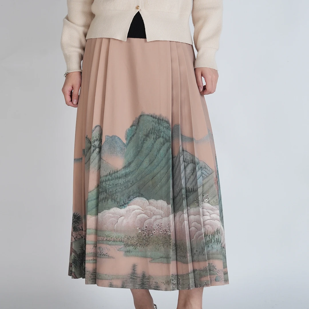 中国风重工印花女士A字显瘦马面裙YECL040169