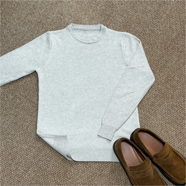 秋冬加厚圆领针织衫休闲秋季长袖（特价产品水洗麦不全介意勿拍）