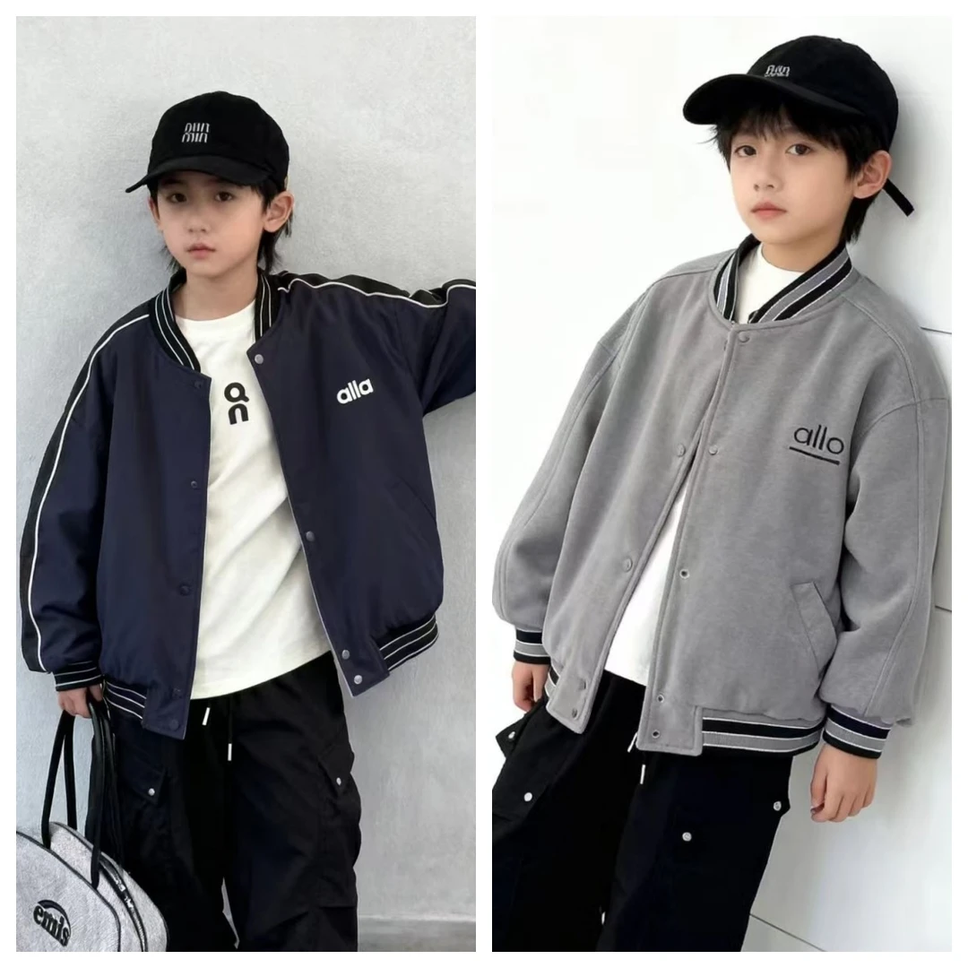 儿童双面穿加绒外套2025秋冬洋气男女童宽松加厚百搭时尚韩版棉衣