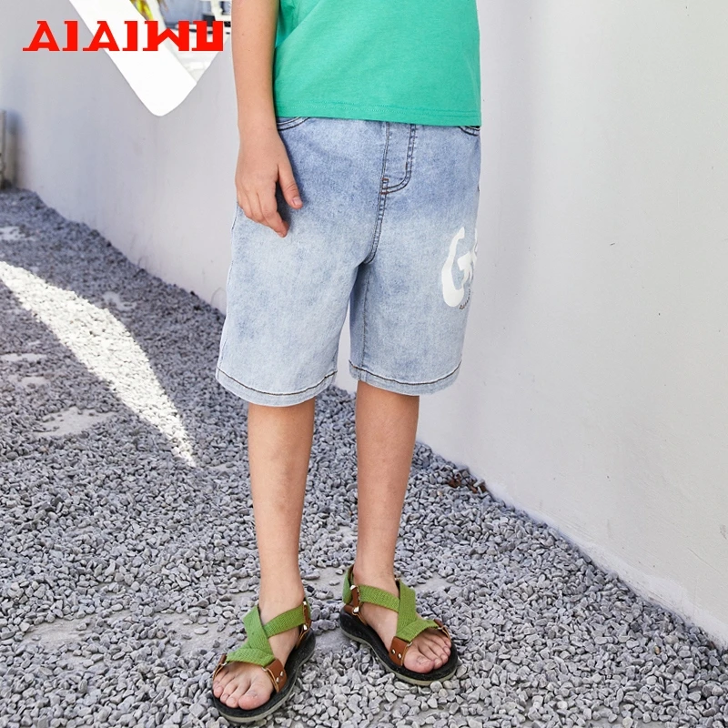 艾艾屋童装男童牛仔短裤夏季大童休闲牛仔六分裤KLST15