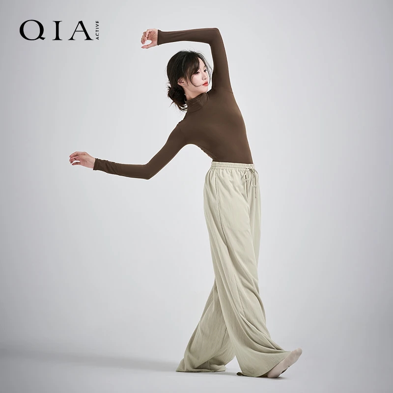 琪亚现代舞练功服2024秋冬新款半高领舞蹈服长袖连体衣形体训练服