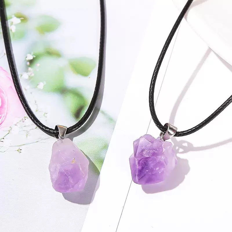 紫水晶原石项链mz211-无礼盒