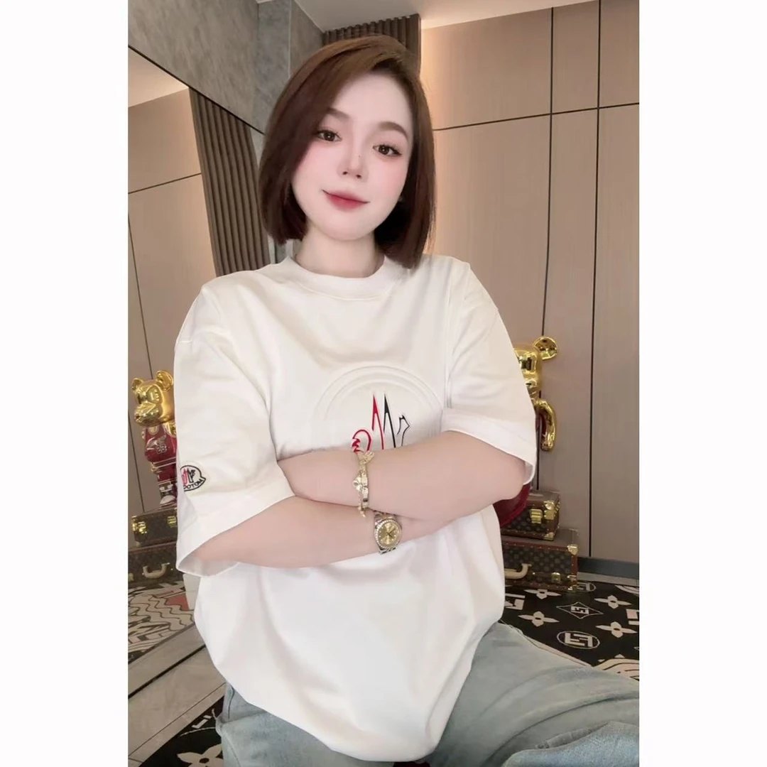 66【勋章】2025夏季百搭轻奢潮流重工艺刺绣圆领T恤