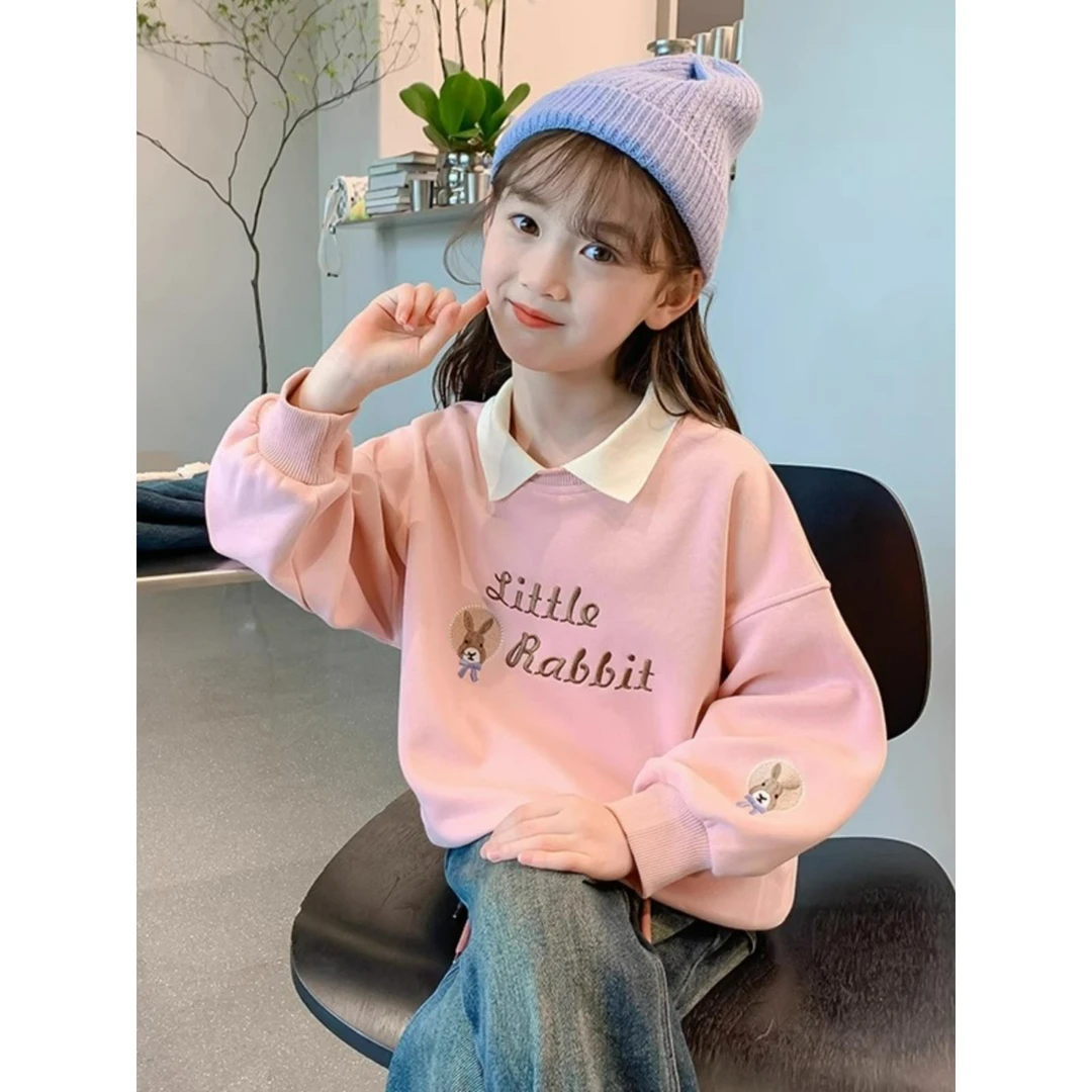 潮走女孩运动衫春季2025新款女孩款式上衣春夏季冬季婴儿儿童长袖