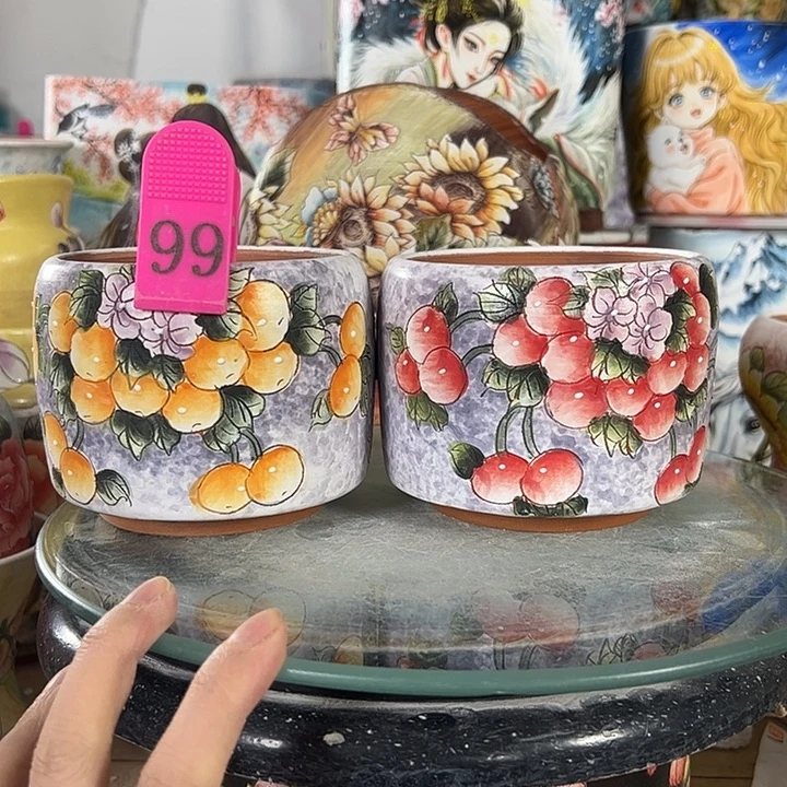 满38包邮 景德镇幸运花盆
