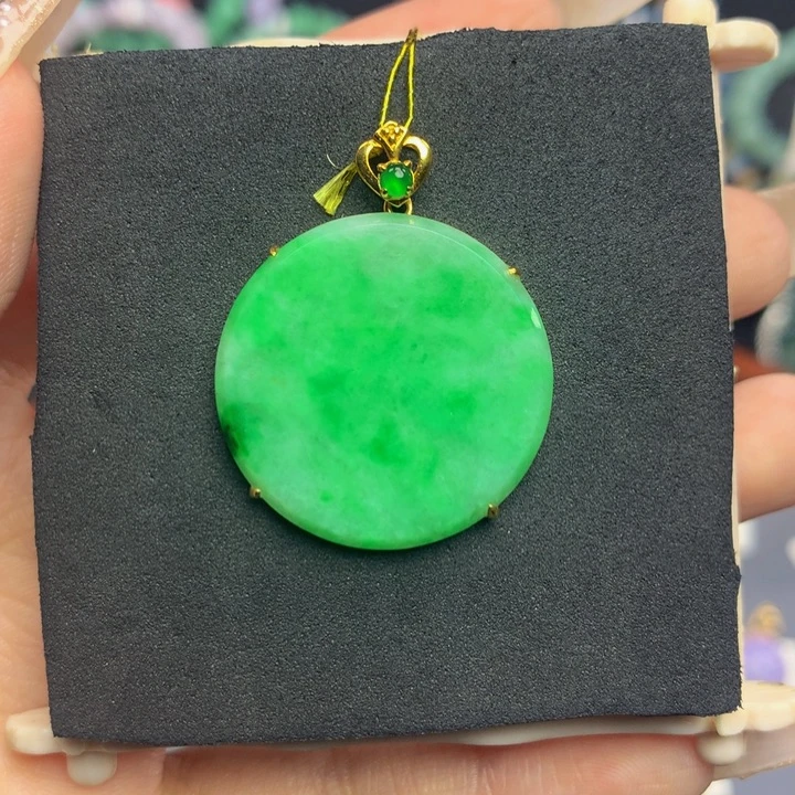 翡翠手链18K金镶嵌翡翠