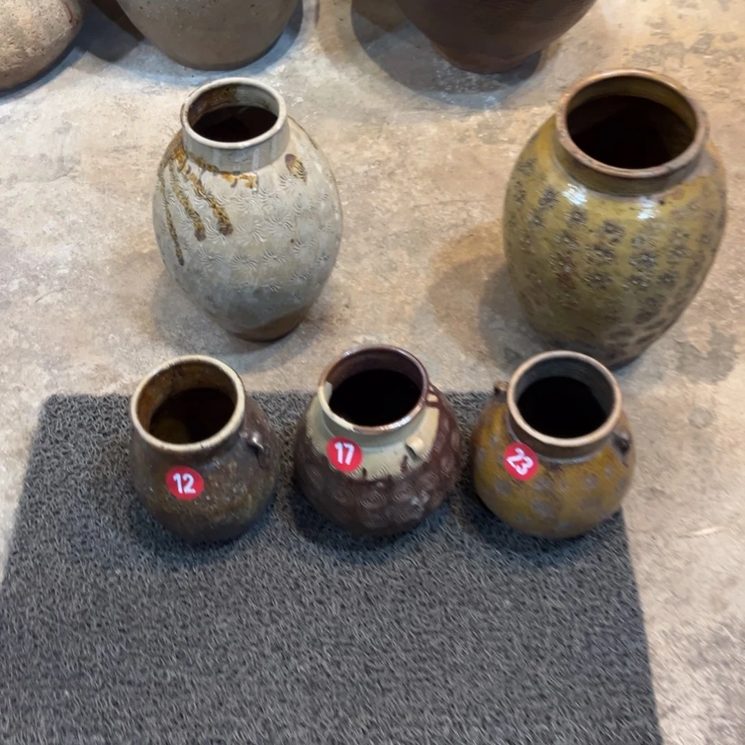 陶瓷可以放水可插花老物件土