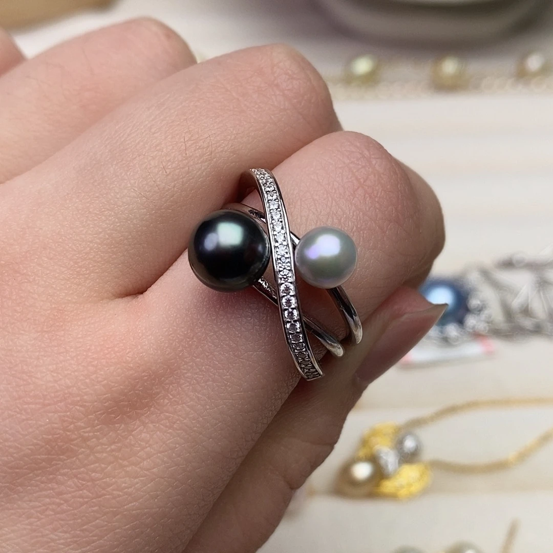 海水珍珠戒指银S925镶嵌