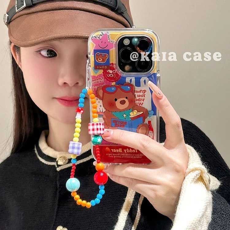 看书小熊适用苹果16/15手机壳iphone13pro12女14小米oppo华为vivo