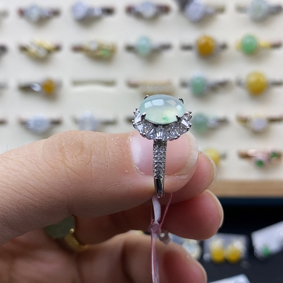 翡翠银S925镶嵌戒指