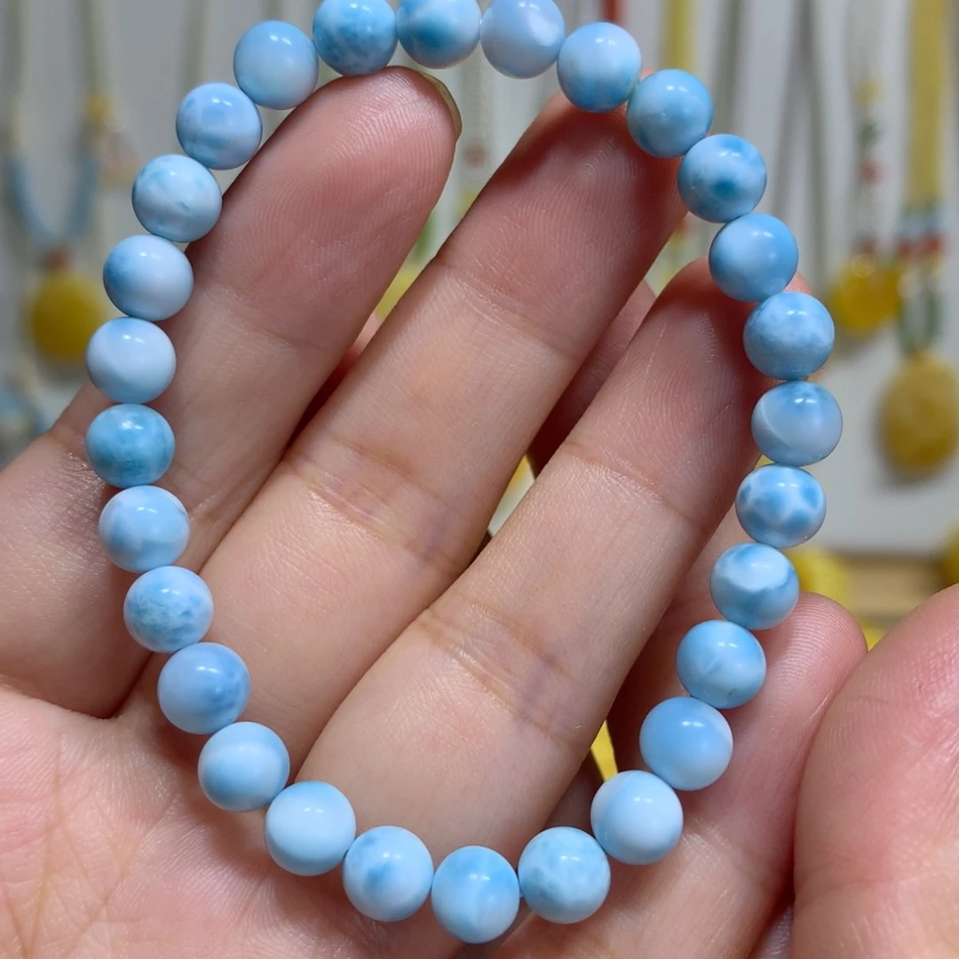 未镶嵌针钠钙石（海纹石）手链6.5mm