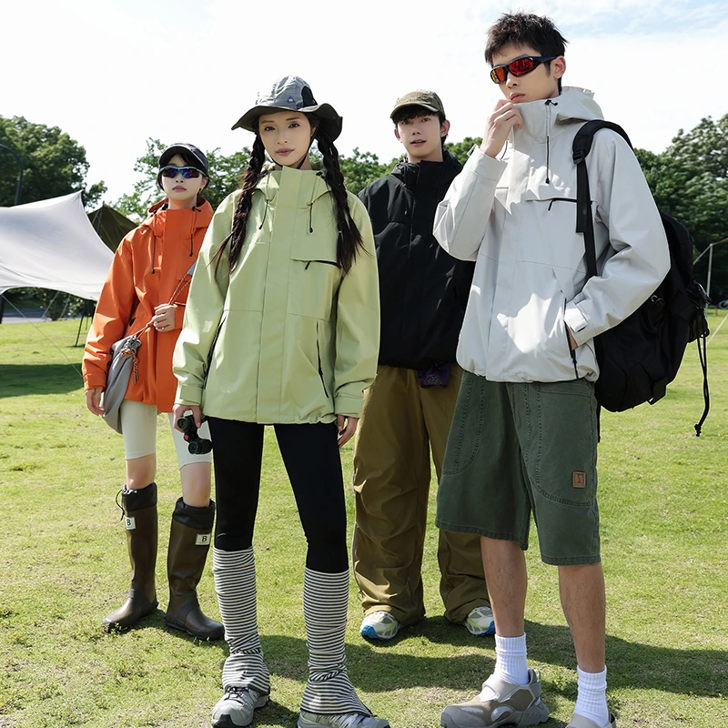 秋冬户外三合一冲锋外套防风防水情侣款登山徒步旅行运动山系风