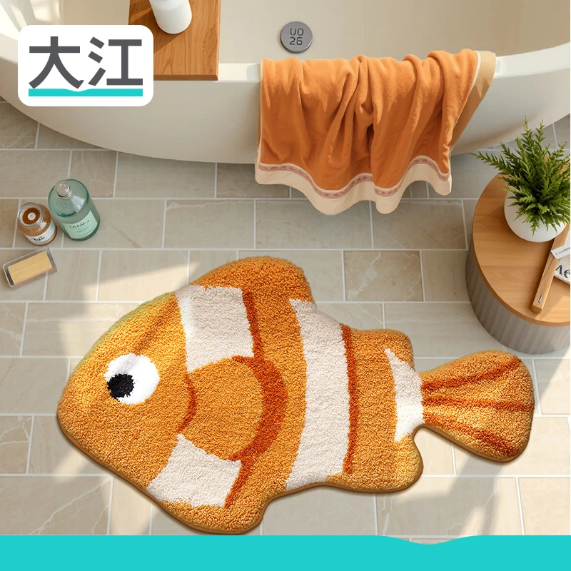 大江浴室吸水垫门口地垫洗手间卫生间垫厕所脚垫毛绒家用防滑垫子