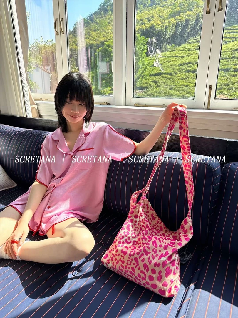 SCRETANA/安娜的秘密夏至梅洛夏季睡衣少女粉清新短袖短裤家居服