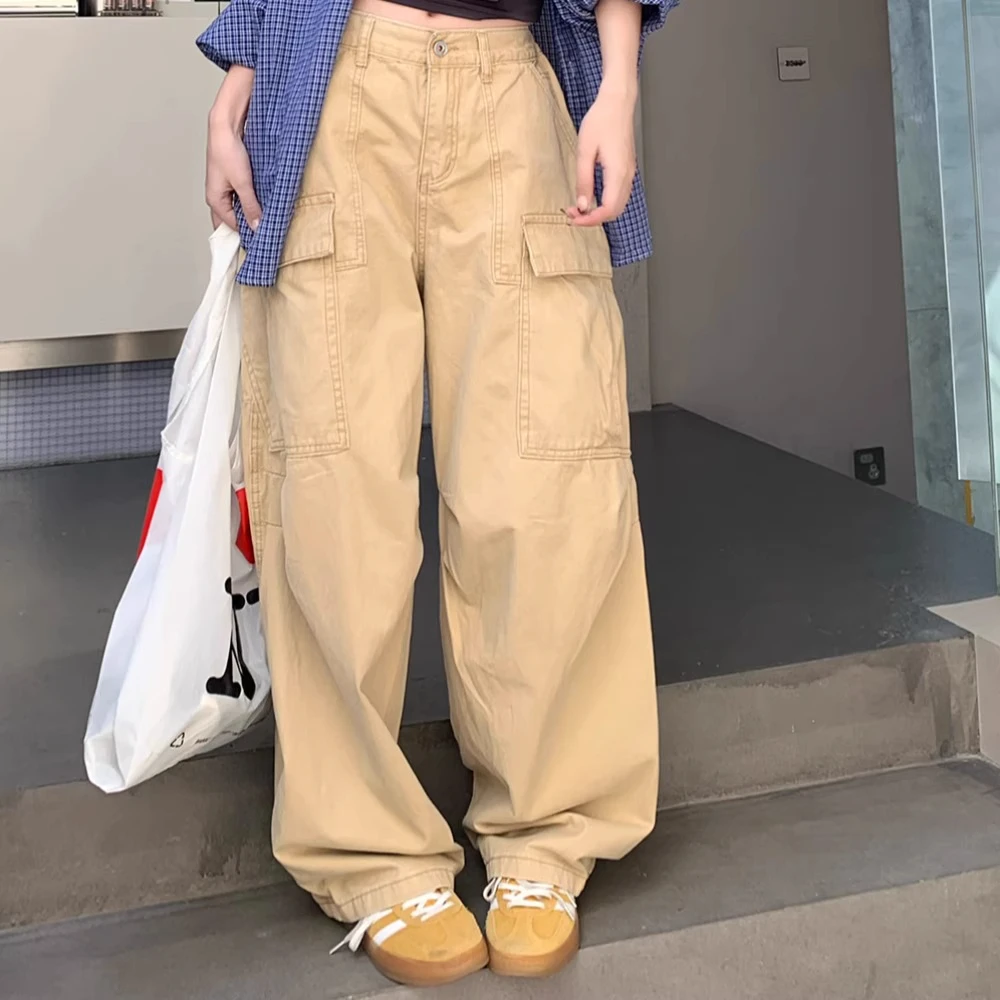 胖MM高腰宽松直筒裤2025年夏季新款工装裤女夏裤子运动裤女款