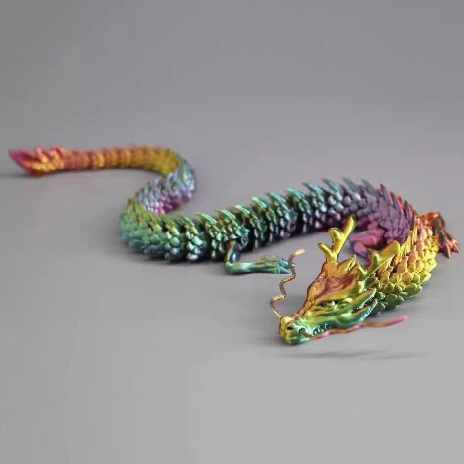 3D打印关节龙中国龙模型可活动龙儿童玩具造景装饰摆件手工送礼