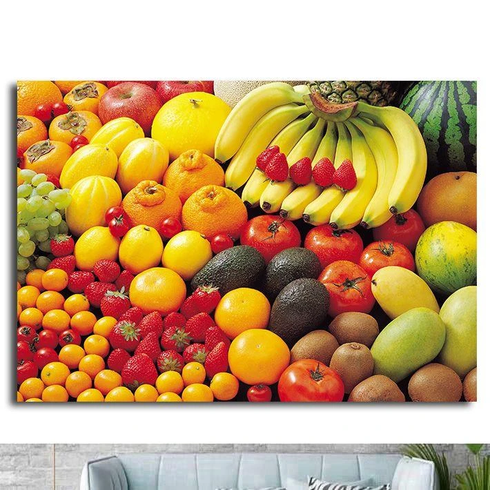 餐厅水果装饰画现代简约饭厅厨房背景墙面的挂画水果店食堂墙壁画