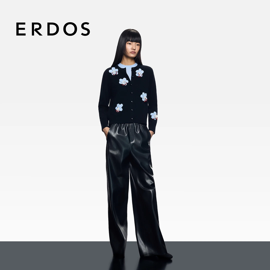 【环保蛋白皮】ERDOS 高级黑光泽感女环保皮裤【花之上】25年秋冬新品