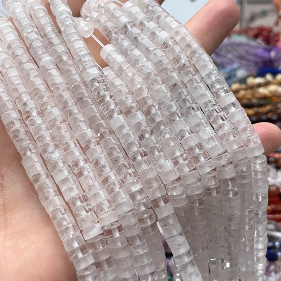 玛瑙/玉髓未镶嵌珠宝半成品一条装6*3mm白水直切隔片