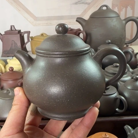 紫砂茶壶梨皮天青250cc